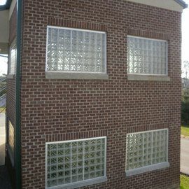 4 glass block window panels